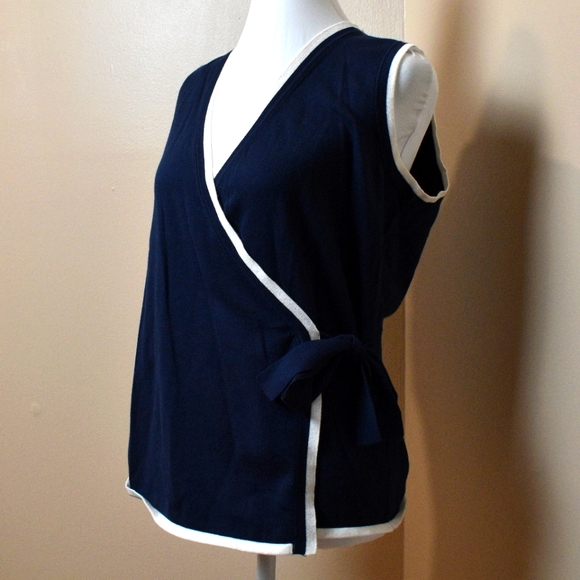 Ann Taylor Sleeveless Wrap Top - Picture 2 of 8